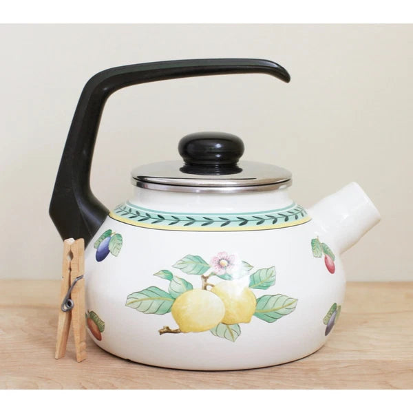 Villeroy & Boch French Garden Enamel Tea Kettle ~ HTF but Missing Spout Nozzle