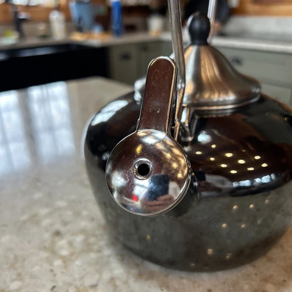 Chantal Onyx Black Tea Pot Kettle Enamel on Steel Coated 1.8 Qt Stay Cool Handle