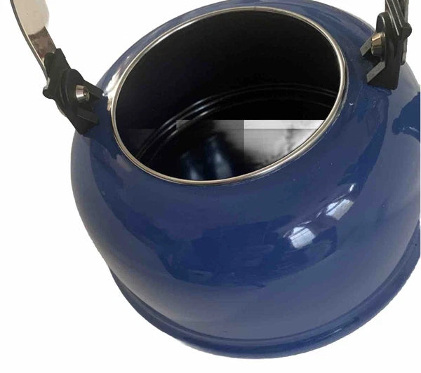 Le Creuset Whistling Tea Kettle Blue 1.6 Liter 1.7 Quart Enamel Steel Small Chip