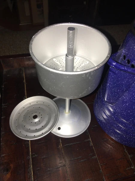 GranitewareBlue Enamelware Coffee/TeaPot  PitcherW/Coffee Percolator NEW.