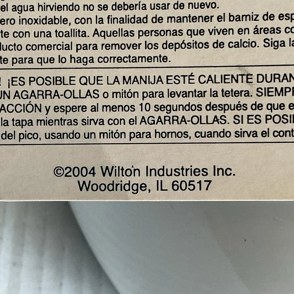 Vintage Copco Tea Kettle Whistling White Enamel Stainless Steel 2004 NEW NOS