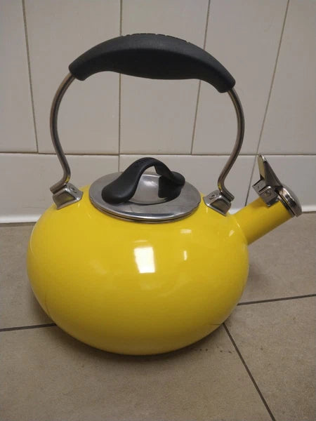 Chantal Vintage Whistling Tea Kettle Tea Pot Enamel On Steel Canary Yellow
