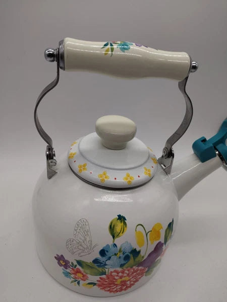 The Pioneer Woman Blooming Floral Bouquet Enamel on Steel 2-Quart Tea Kettle