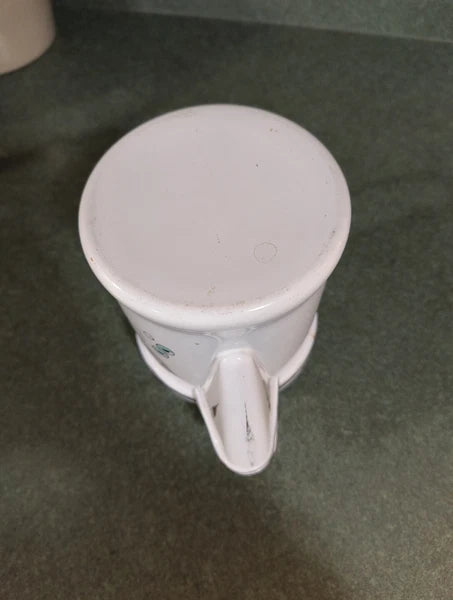 GEORGES BRIARD MCM ENAMELWARE TEA POT WHITE PINEAPPLE LEAVES STRAWBERRY BLACK