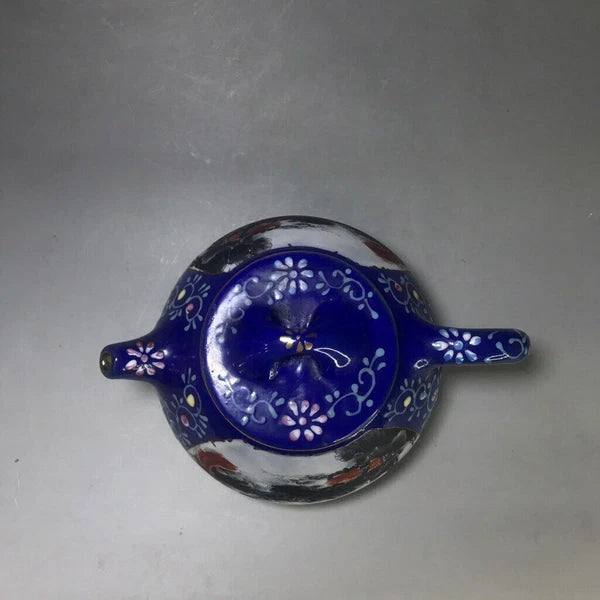 Chinese Yixing Zisha Clay Enamel Handmade Exquisite Fish pattern Teapot 5608