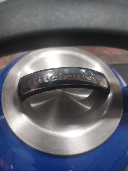 KitchenAid 2 Quart Blue Enamel Whistling Tea Kettle Pot Blue