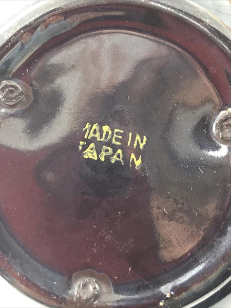 Japan Vintage Ceramic Redware Blue Teapot Glazed and Enamel 12 Ounces VTG