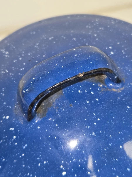 VTG Appropriately Rusted Blue Enamelware Small Camping Tea Coffee Pot