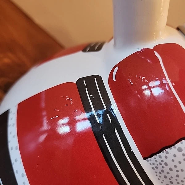 Vintage Santa Claus Enamel Whistling Tea Pot Kettle Holiday 3 Quart Christmas