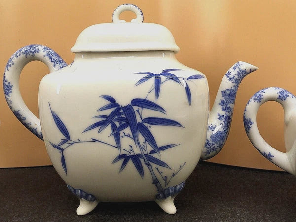 Japanese Meiji Porcelain Tea Set - Teapot, Cream & Sugar Bowls, Signed