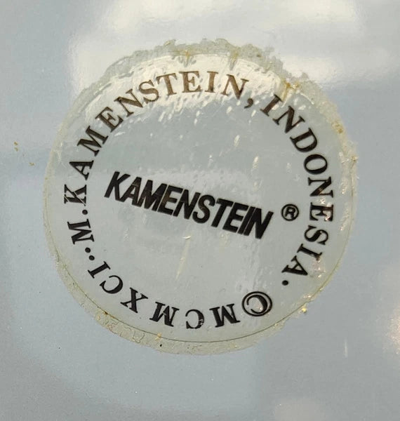 Kamenstein Vintage Light Blue Enamel Tea Kettle Whistling Teapot Indonesia 1991