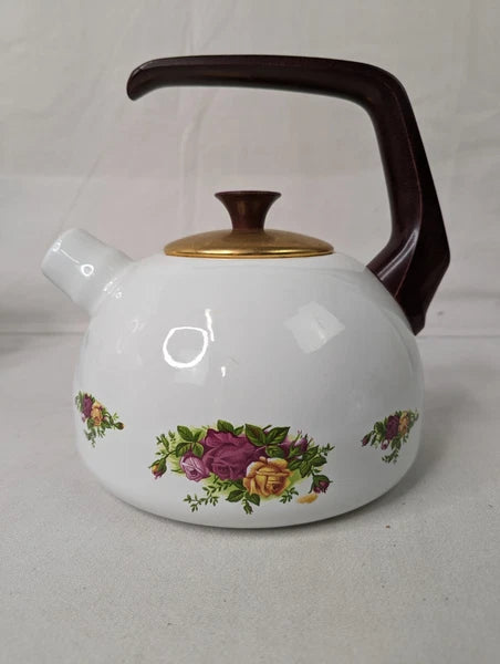 VINTAGE OLD COUNTRY ROSES COLLECTION ENAMEL 6 CUP REPLACEMENT KETTLE