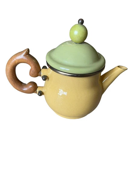 MacKenzie- Childs Victoria and Richard Green Enamel teapot