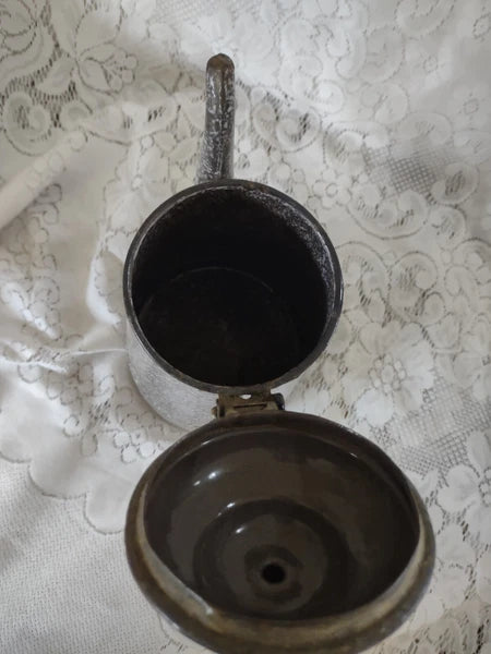 Nice Vintage Grey Speckled Enamel Coffee/Tea Pot