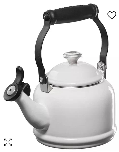 Le Creuset 1.25 Quart Enamel on Steel Demi Tea Kettle - White