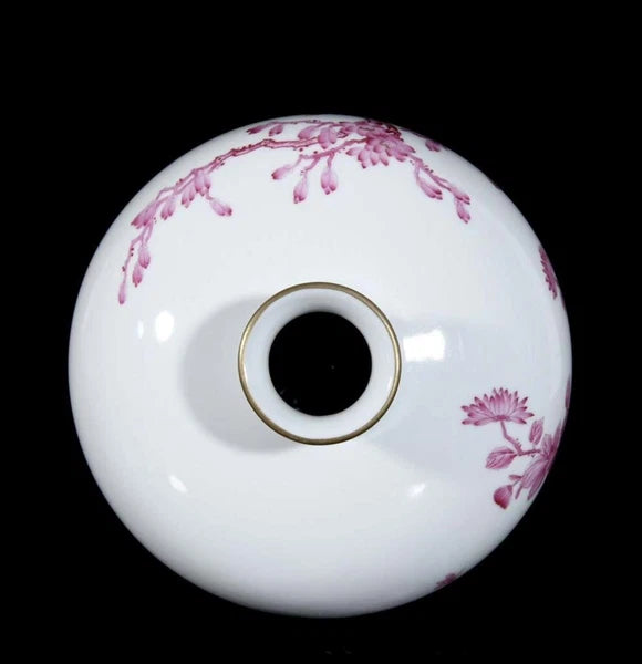 33CM Qianlong Signed Old Chinese Colour Enamel Bowl W/bird N3213