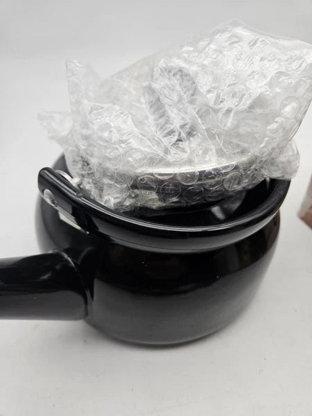 NEW Enamel on Steel Black Tea Kettle Whistling 2 Qt Ekco