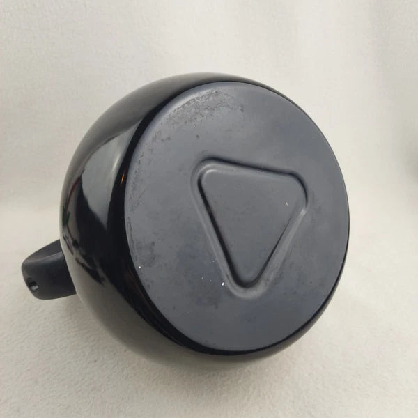 Whistling Tea Pot Kettle Black Enamel with Lid Large Unbranded