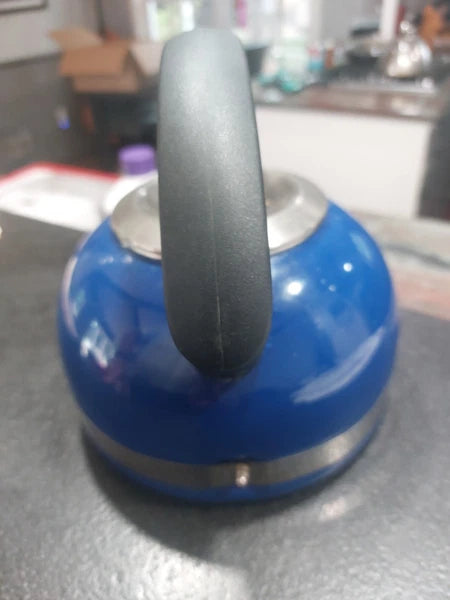 KitchenAid 2 Quart Blue Enamel Whistling Tea Kettle Pot Blue