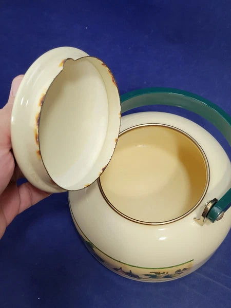 Vintage Enamel Teapot By Tools Of The Trade, Made In Indonesia