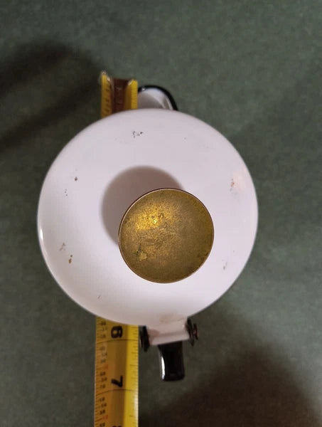 GEORGES BRIARD MCM ENAMELWARE TEA POT WHITE PINEAPPLE LEAVES STRAWBERRY BLACK