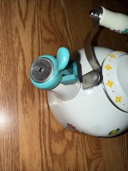 The Pioneer Woman Whistling Tea Kettle 2 Quart Blooming Bouquet Enamel On Steel