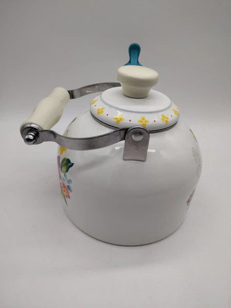 The Pioneer Woman Blooming Floral Bouquet Enamel on Steel 2-Quart Tea Kettle