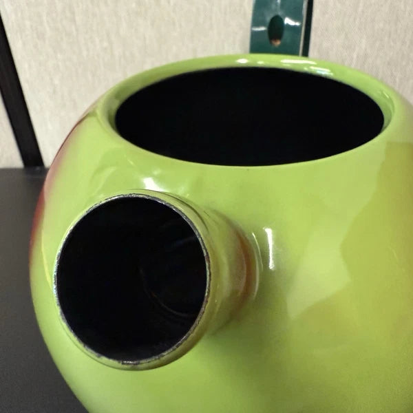 Vintage Copco Kettle Enamelware 1980s Large Apple/Pear Shaped Retro Kitchen Tea