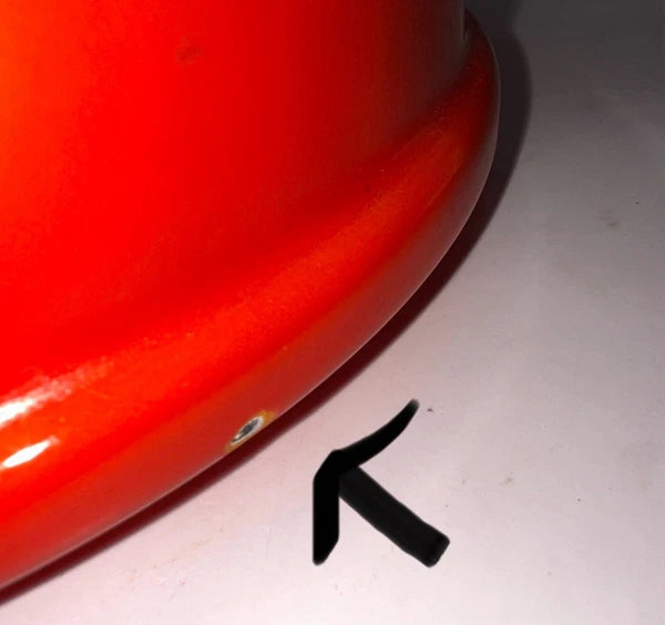 Le Creuset Orange Flame Enamel Whistling Tea Kettle Pot Sturdy Handle 1.7 Qt