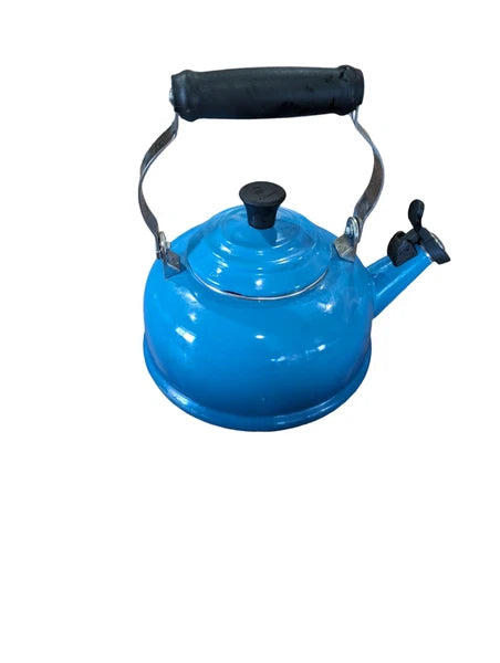 Le Creuset Enameled Steel 1.7 Quart Whistling Tea Kettle Blue Ombre
