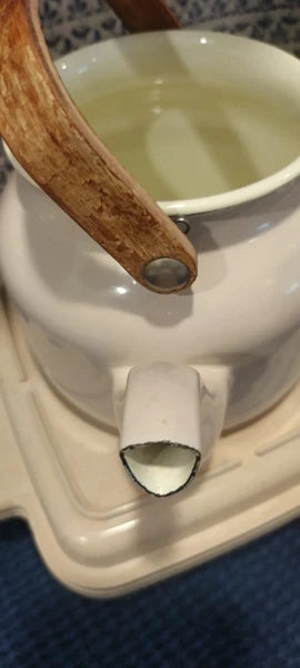 Vintage Enamel Coated Copco Style Teapot Kettle Rustic Farmhouse