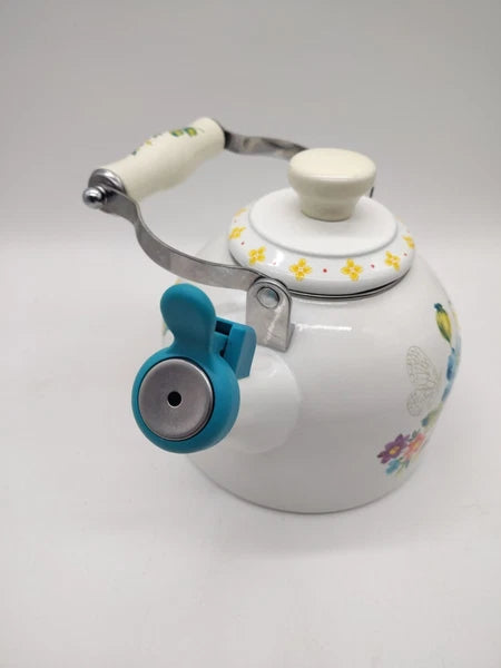 The Pioneer Woman Blooming Floral Bouquet Enamel on Steel 2-Quart Tea Kettle