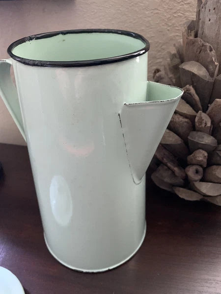 Teapot Kettle Enamelware Pale Mint Green Enamel Pot Nostalgia