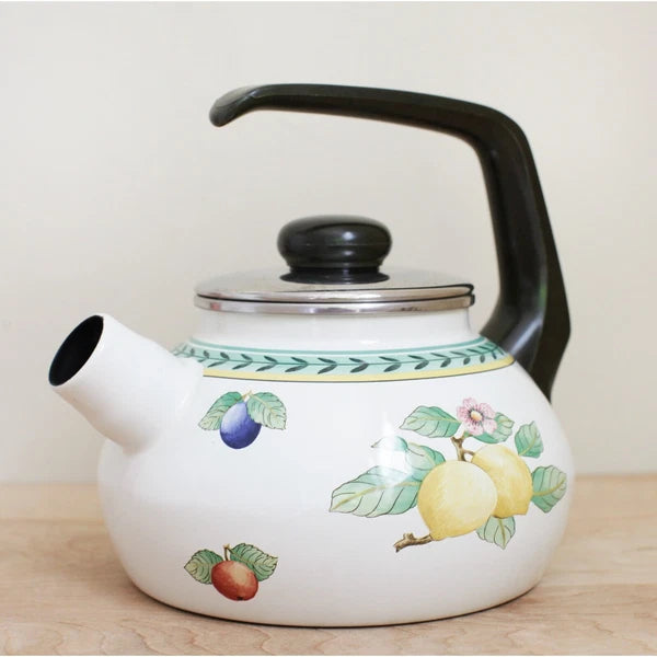 Villeroy & Boch French Garden Enamel Tea Kettle ~ HTF but Missing Spout Nozzle