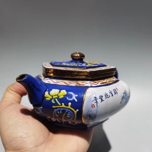 Chinese old Yixing Clay Teapot Painted gold enamel pot Purple sand Teapot 240cc