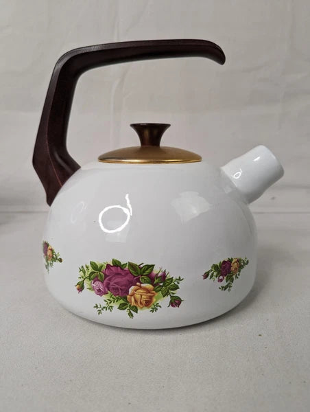 VINTAGE OLD COUNTRY ROSES COLLECTION ENAMEL 6 CUP REPLACEMENT KETTLE