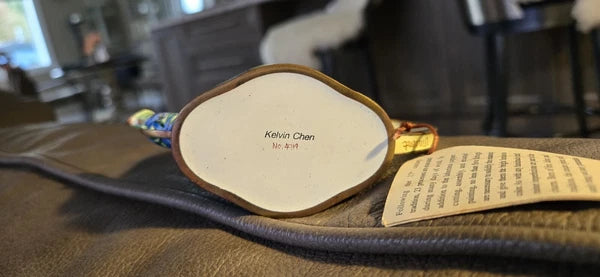 Kelvin Chen Miniature Enamel Teapot Vincent Van Gogh IRISES; signed numbered