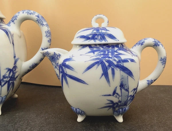 Japanese Meiji Porcelain Tea Set - Teapot, Cream & Sugar Bowls, Signed