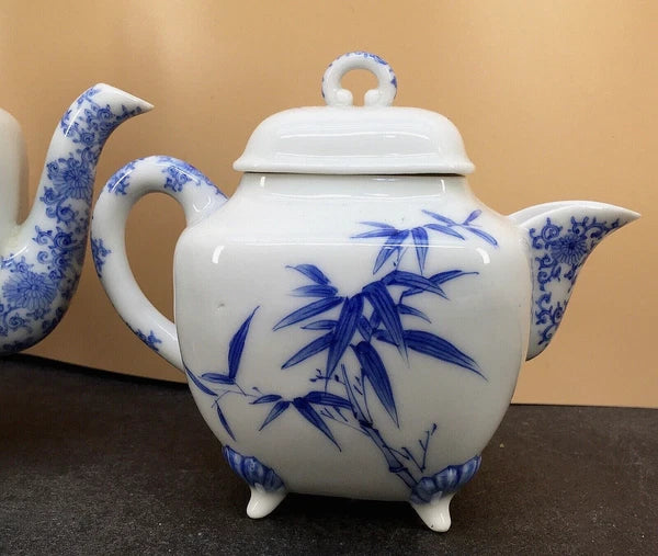 Japanese Meiji Porcelain Tea Set - Teapot, Cream & Sugar Bowls, Signed