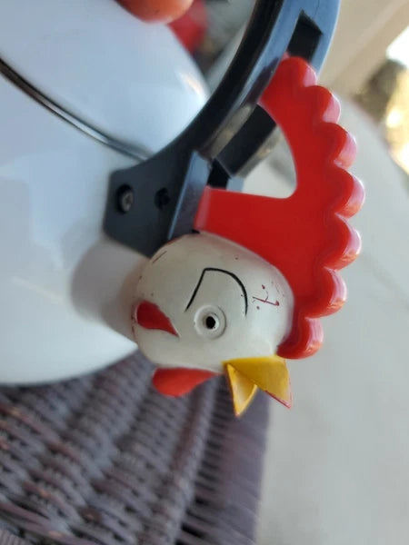 vintage 1986 Kamenstein rooster enamel tea kettle pot