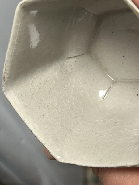 Japanese Banko Ware Plate and Teacup Crane Enamel  Marked