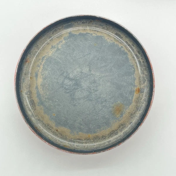 Boho Style VTG Enamel Tea Kettle Red Orange w Daisies & Teak Handle *DECOR ONLY*