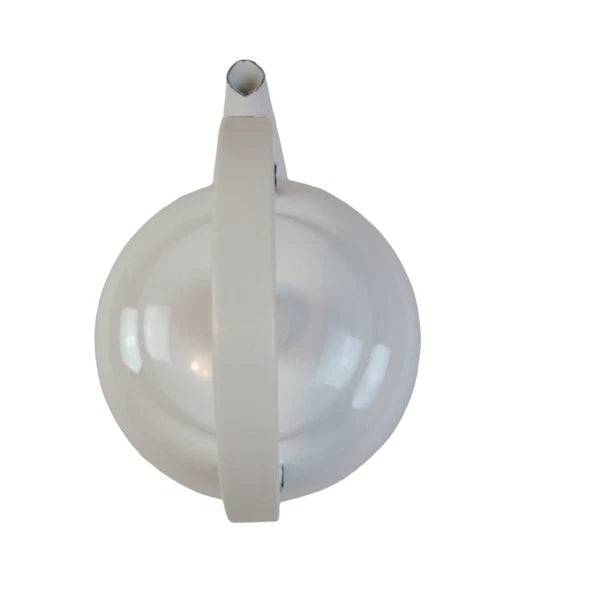 vintage white enamel tea kettle