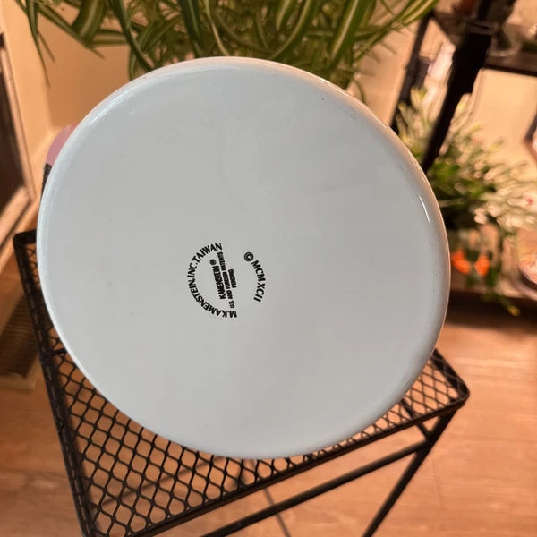 Vintage M Kamenstein Black White Cow Whistling Tea Kettle Teapot