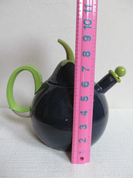 Vintage Copco Eggplant Enamel Whistling Tea Kettle