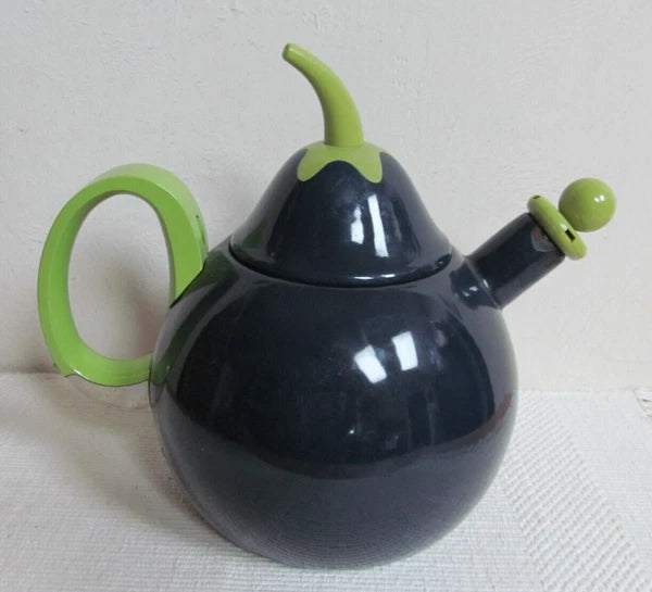 Vintage Copco Eggplant Enamel Whistling Tea Kettle