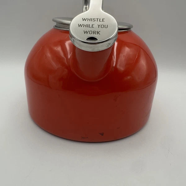 Kate Spade Lenox “All In Good Taste”  Enamel/Steel Whistle Coral Tea Pot