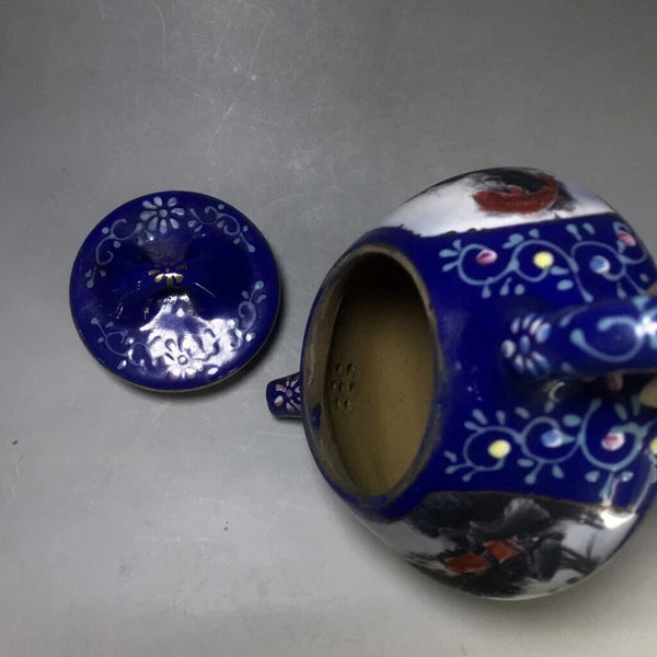 Chinese Yixing Zisha Clay Enamel Handmade Exquisite Fish pattern Teapot 5608