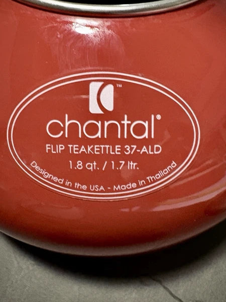 Chantal  Flip Teakettle 37-ALD Red EUC Whistling Vintage Tea Pot Thailand