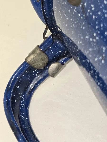 VTG Appropriately Rusted Blue Enamelware Small Camping Tea Coffee Pot